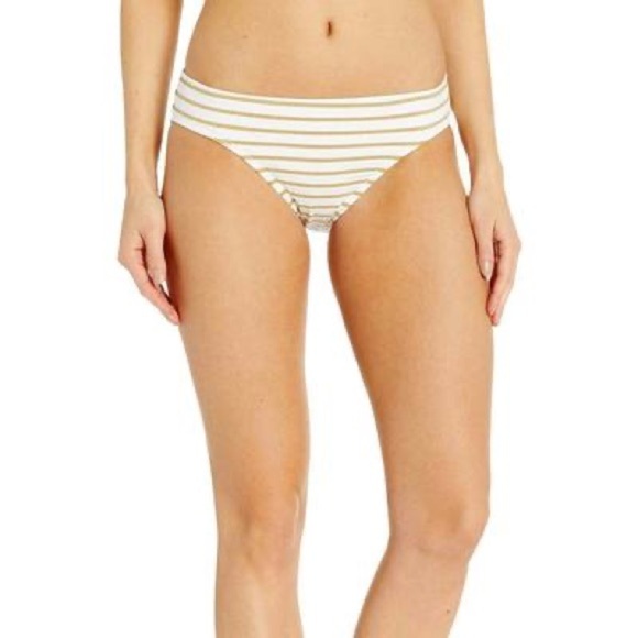 Lauren Ralph Lauren Gold White Striped Two Piece - Picture 2 of 7